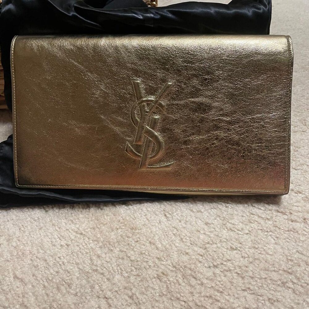 YSL Gold clutch